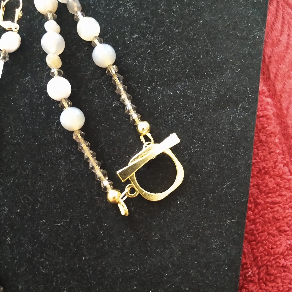 😀 NECKLACE EARRINGS SET HANDMADE NEW 30" BEAUTIFUL - Picture 7 of 9